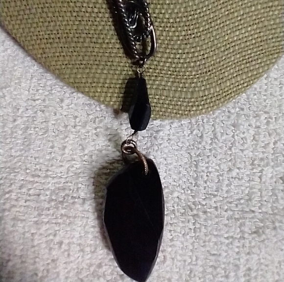 Black pendant chain necklace gothic toggle - Picture 4 of 5